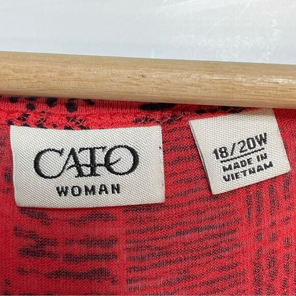 5 for $25🔥Cato Red Asymmetrical Hem T-Shirt 18/20W - Picture 4 of 6